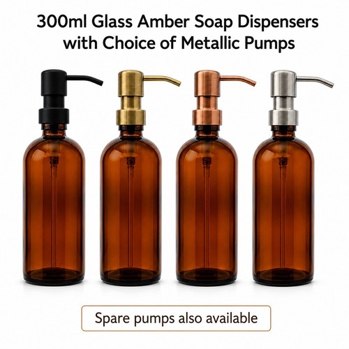 Brown glass soap dispenser - glass,