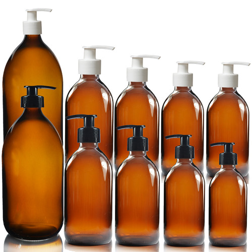 Amber glass bottle - bottle, soap