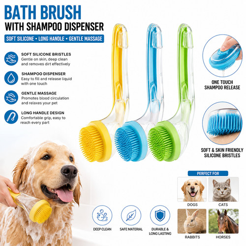 Bath brush pet soft silicone - bath,