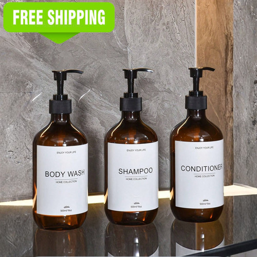 3pc refillable amber shampoo - amber, &