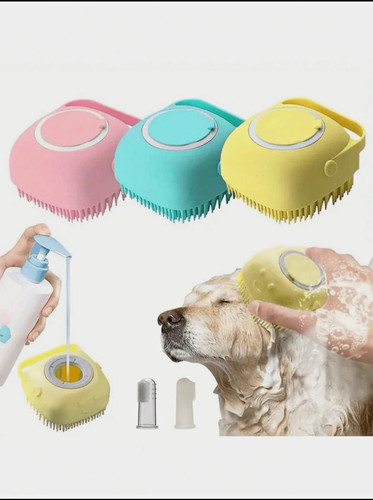 Silicone dog bath - bath, brush
